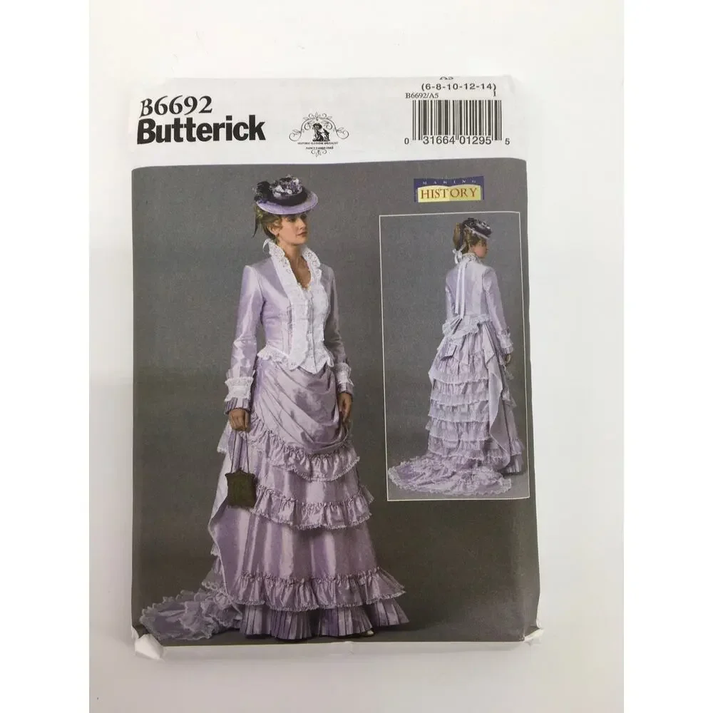 Butterick Sewing Pattern B6692 Making History Victorian Walking Suit 6-14 UNCUT